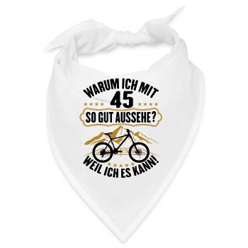 45 Geburtstag 45 Ehrentag 45 Jubiläum Fahrrad - Bandana - Weiß - Vorne