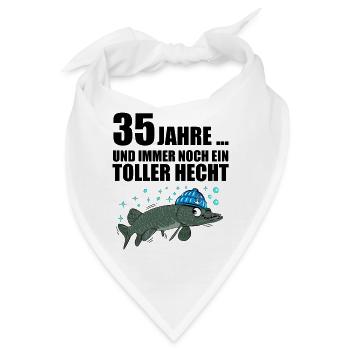 Anglergeschenk zum 35 Geburtstag 35 Ehrentag - Bandana - Weiß - Vorne