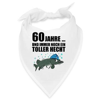 Anglergeschenk zum 60 Geburtstag 60 Ehrentag - Bandana - Weiß - Vorne