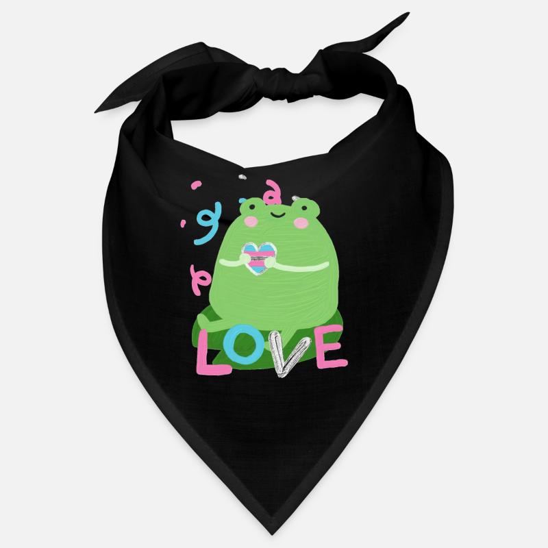 Grenouille douce avec des couleurs de drapeau de fierté trans Bandana