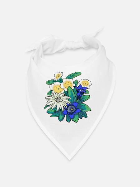 Autriche Fleurs Fleurs Montagnes Montagnes Nature Flore - Bandana - blanc