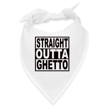 Straigt Outta Ghetto - Bandana - Weiß - Vorne