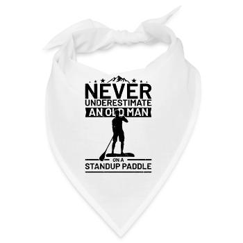 Unterschätze niemals einen Mann mit einem Standup - Bandana - Weiß - Vorne