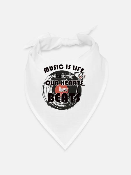 Music Is Life for composers - Bandana - white - Front