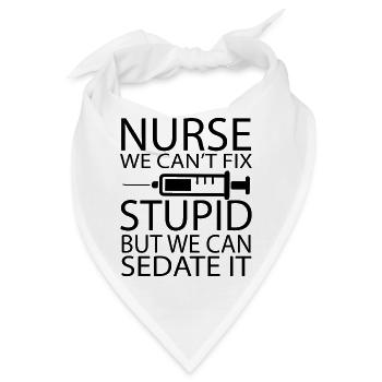 Nurse Krankenschwester Corona - Bandana - Weiß - Vorne