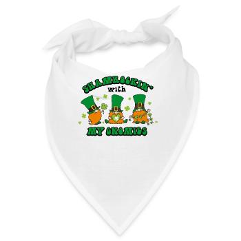 Shamrockin With My Gnomies Patricks Day - Bandana - Weiß - Vorne