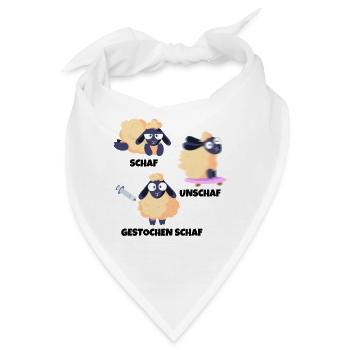 Schaf Unschaf Gestochen Schaf Wortspiel - Bandana - Weiß - Vorne