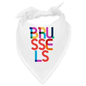Brüssel Belgien Pop Art Letters - Bandana - Weiß - Vorne