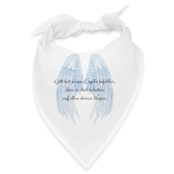 Gott hat seinen Engeln befohlen Spruch Schutzengel - Bandana - Weiß - Vorne