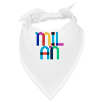 Mailand Italien Pop Art Letters - Bandana - Weiß - Vorne