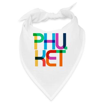 Phuket Thailand Pop Art Briefe - Bandana - Weiß - Vorne