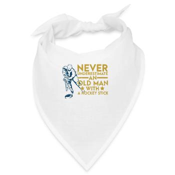 Unterschätze Niemals Einen Alten Mann Hockey - Bandana - Weiß - Vorne
