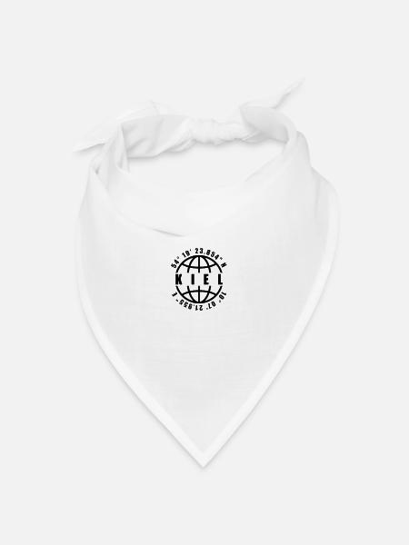 Kiel Koordinaten Globus - Bandana - Weiß - Vorne