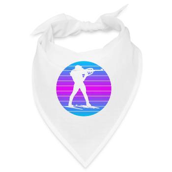 Skifahrer Vintage Wintersport Biathlon Retro Ski - Bandana - Weiß - Vorne