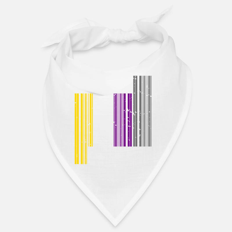 Nonbinary I LGBT Pride I Flag Barcode I Assume - Bandana - Weiß
