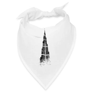Dubai Burj Khalifa Vintage Silhouette Emirat VAE - Bandana - Weiß - Vorne