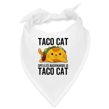 Taco Cat Rückwärts geschrieben ist Taco Cat - Bandana - Weiß - Vorne