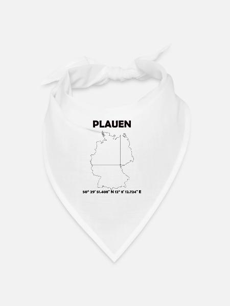 Plauen Map - Bandana - white - Front