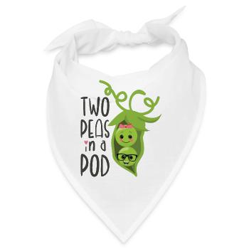 Two Peas in a Pod Valentinstag Verliebt Erbse - Bandana - Weiß - Vorne