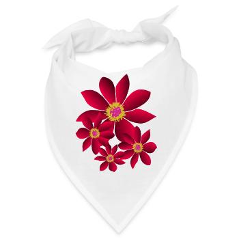 Blume, pink, Blüten, floral, Blumenwiese, blumig - Bandana - Weiß - Vorne