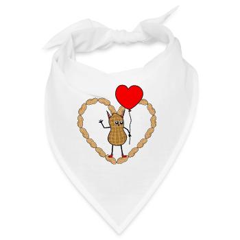 Herzlicher Erdnuss Teufel Satan Herz Emotionen - Bandana - Weiß - Vorne