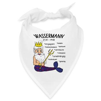 Sternzeichen Wassermann - Bandana - Weiß - Vorne