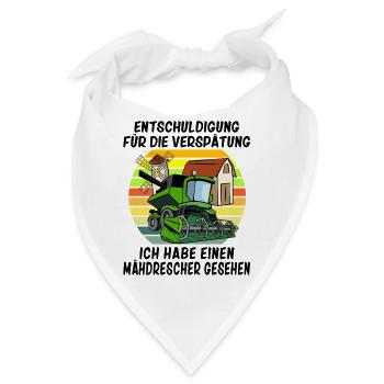 Entschuldigung das ich zu spät bin Mähdrescher - Bandana - Weiß - Vorne