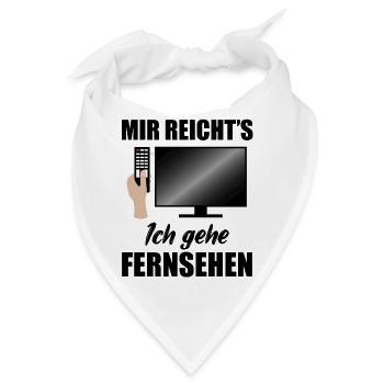 Fernsehen Fernseher TV Kino Filme Spruch Geschenk - Bandana - Weiß - Vorne
