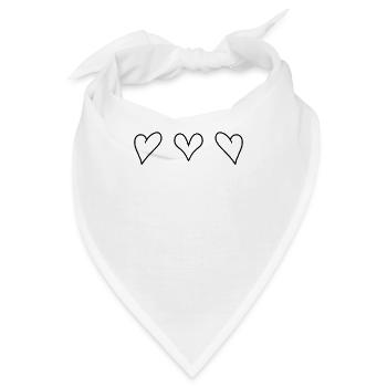 Herz Herze Liebe - Bandana - Weiß - Vorne