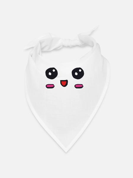 kawaii face with an open smile - Bandana - white - Front