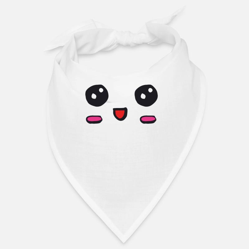 Visage kawaii avec un sourire ouvert Bandana