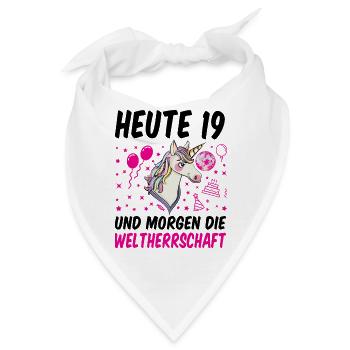 19 Geburtstag Mädchen Geschenk lustig 19. Ehrentag - Bandana - Weiß - Vorne