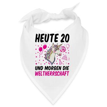 20 Geburtstag Mädchen Geschenk lustig 20. Ehrentag - Bandana - Weiß - Vorne