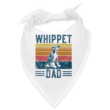Hund Whippet Vati - Vintage Whippet Vati - Bandana - Weiß - Vorne