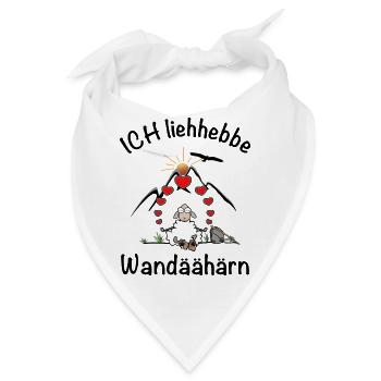 Wandern Schaf lustig geschrieben - Bandana - Weiß - Vorne