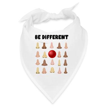 Sei Anders Jeck Rote Nase Karneval Clownsnase - Bandana - Weiß - Vorne
