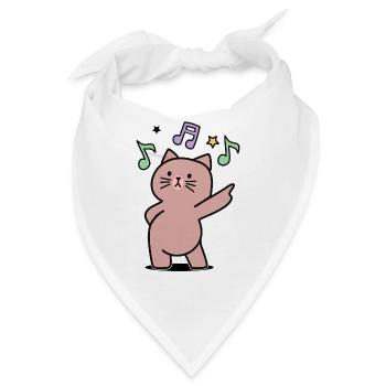 super funky musik disko tanz katze - Bandana - Weiß - Vorne