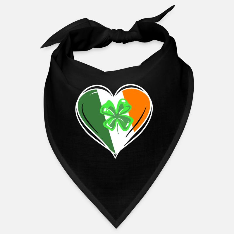 St Patricks Day Herz Kleeblatt Bandana