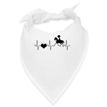Pferde Pferdesport Herzschlag - Bandana - Weiß - Vorne