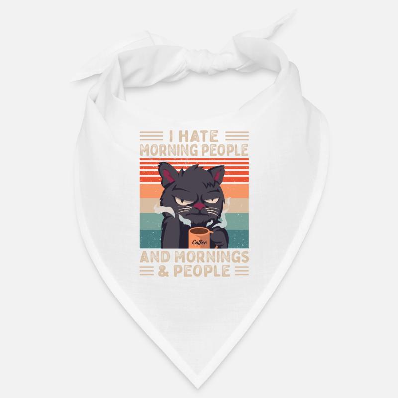 Katze Kaffee Spruch Morgenmuffel Langschläfer Bandana
