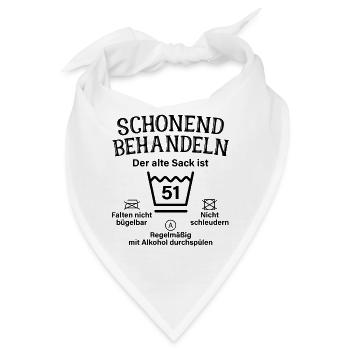 Schonend Behandeln 51. Geburtstag Der Alte Sack 51 - Bandana - Weiß - Vorne
