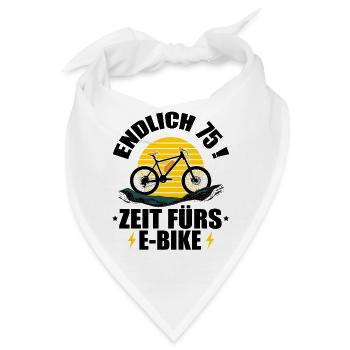 75 Geburtstag 75 Ehrentag 75 Jubiläum Radsport - Bandana - Weiß - Vorne