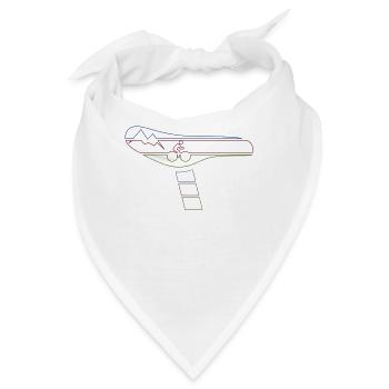 Fahrrad Sattel Fahrradmotiv Berg und Fahrradfahrer - Bandana - Weiß - Vorne