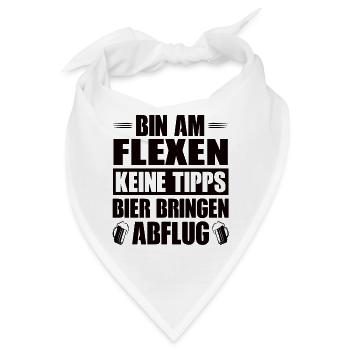Bim Am Flexen Keine Tipps Bier Bringen Abflug - Bandana - Weiß - Vorne