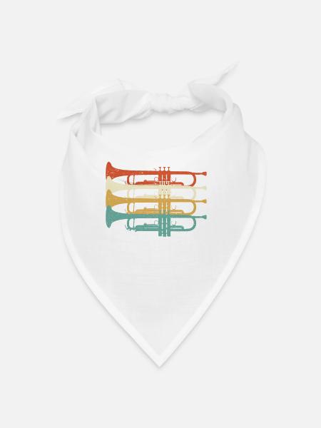 Trompette Rétro Trompette Vintage Trompette - Bandana - blanc