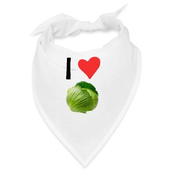 Ich liebe Kohl für Vegetarier - Bandana - Weiß - Vorne