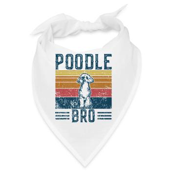 Hund Pudel Bro - Vintage Bro - Bandana - Weiß - Vorne