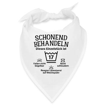 Schonend Behandeln 17. Geburtstag Einzelstück 17 - Bandana - Weiß - Vorne