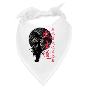 Bushido-Code Samurai Japanischer Krieger Kanji - Bandana - Weiß - Vorne