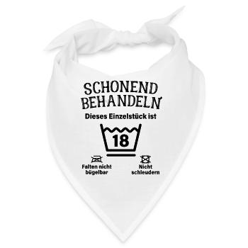 Schonend Behandeln 18. Geburtstag Einzelstück 18 - Bandana - Weiß - Vorne